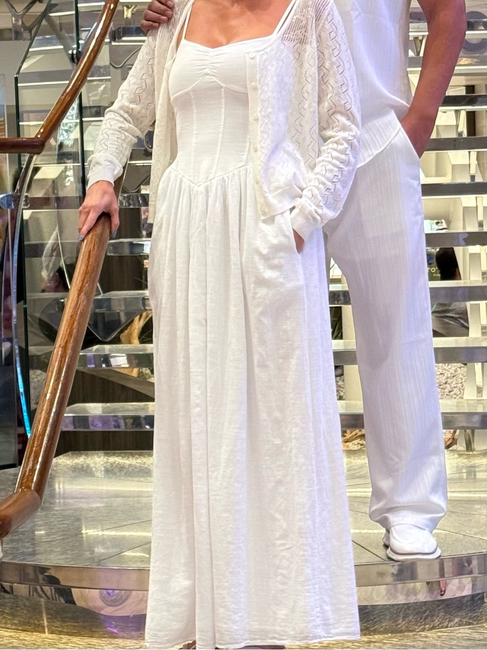 Elegant White Women's Maxi Dress.